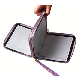 FingerAngel 120 Slots Nail Stamping Plate Holder Case Laser Style Rectangular Manicure Nail Art Plate Organizer with Double Zipper