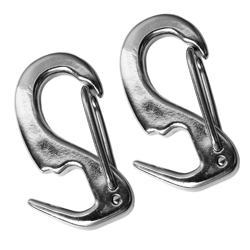 2 Pcs Stainless Steel Spring Hook 65mm Rust Prevention Spring
