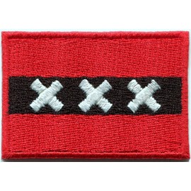 Flag of Amsterdam St. Andrew's Cross Holland The Netherlands Dutch Embroidered Applique Iron-on Patch Size Small S-1279