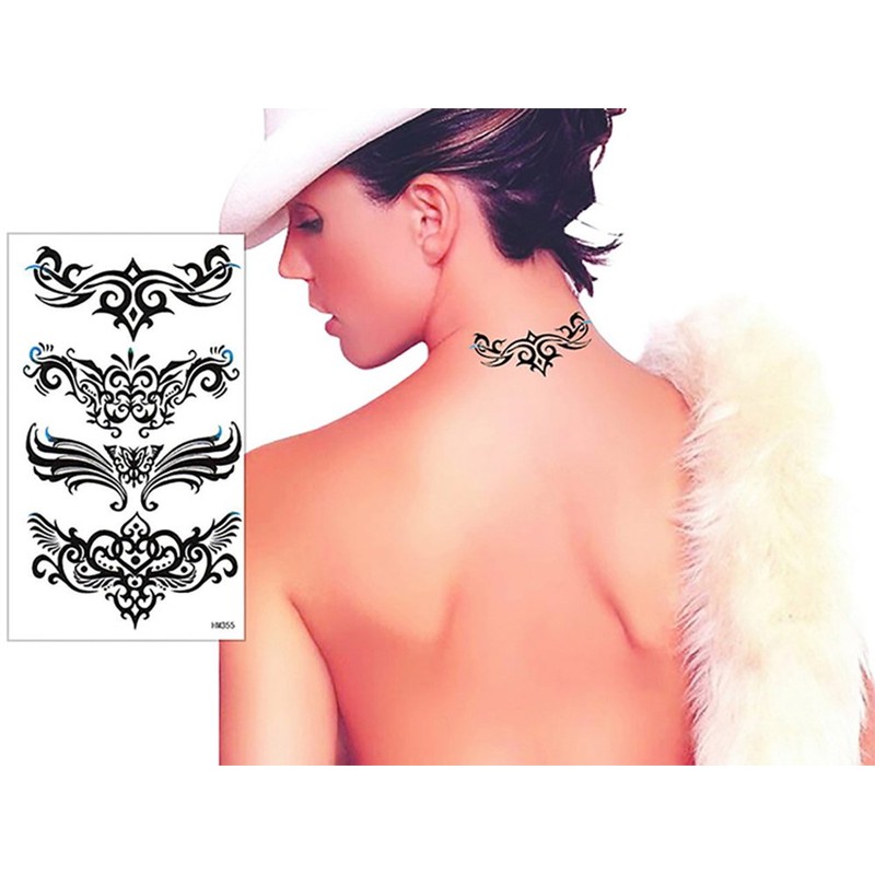 King Horse Tribal-12 Tattoo Stickers, Tribal Chain, 7 Types -