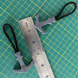 BJA Chunky T-Shaped Zipper Puller Durable TPU Zipper Pull Heavy Duty Cord Zipper Pulls for Backpacks Luggage Cooler Bag Sports Gear (Gray-Set of 6 pcs)