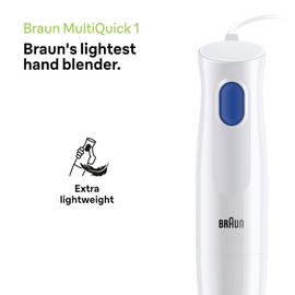 Braun MultiQuick 1 Hand Mixer MQ10.001P, Lightweight Mixer with EasyTwist Technology, One Speed, 450W, White