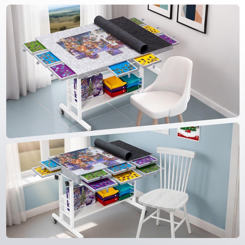 Tektalk 2000 Piece Foldable Felt Jigsaw Puzzle Board with Height