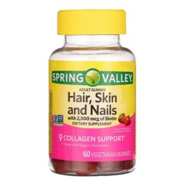 Hair Skin Nails 60 Gomitas + 2,500 Mcg Biotin Y Colágeno Pe Sabor Neutro