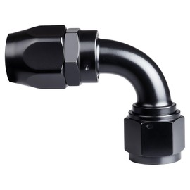 VehiMata 4AN Hose End Fitting 90 Degree Swivel for CPE Braided Hose Line Aluminum Black 1PC