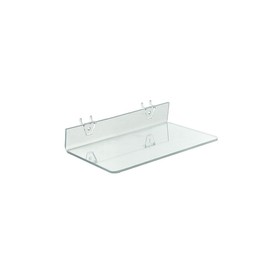 Azar Displays 556099 Clear Acrylic Shelf for Pegboard or Slatwall (4 Pack), 13.5" W x 6"D