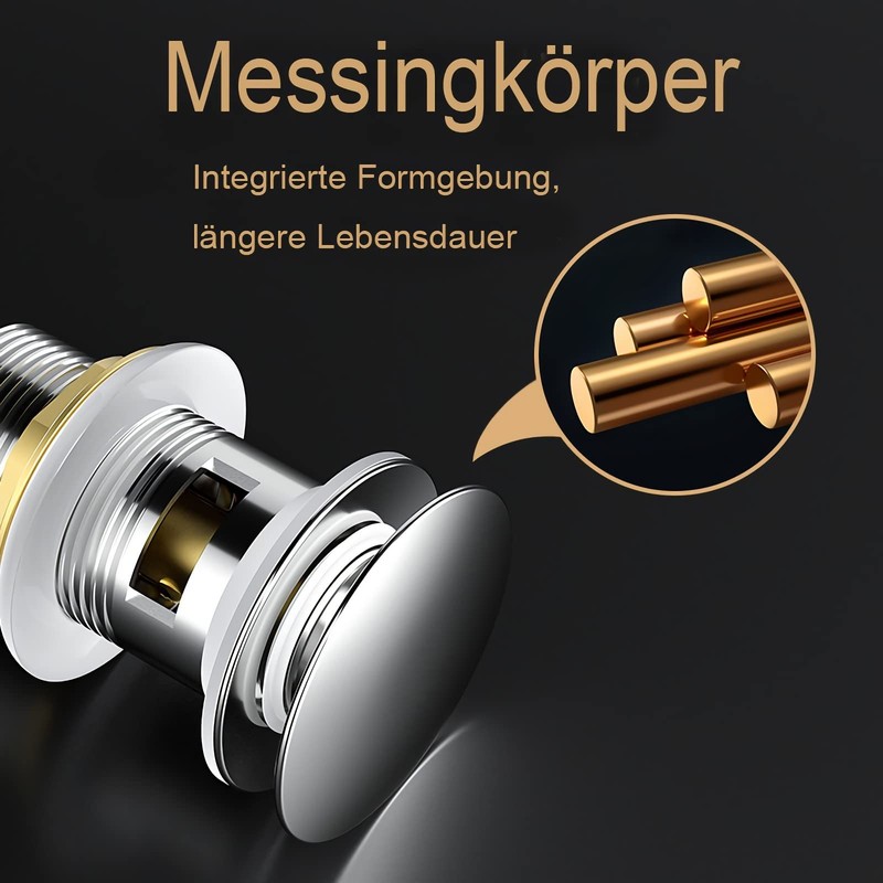 Sink Siphon Drain Fitting Pop-Up Drain Valve Drain Overflow Siphon