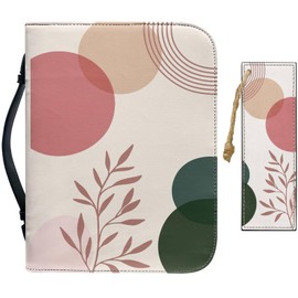 craspire Boho Leather Bible Cover with Bookmark for the Bohemian Church Bible Cover Large Waterproof Bag Carry Bag for Book Cover Zip Protective Carry Bag Christian Gifts