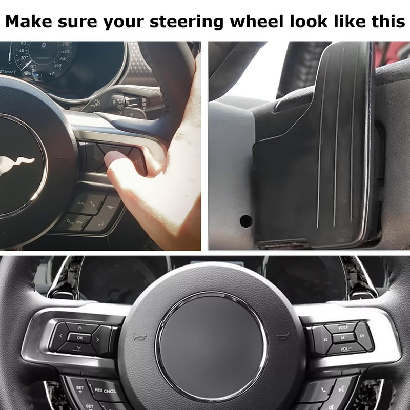 iJDMTOY Gloss Black Finish Larger Paddle Shifter Extensions Compatible with