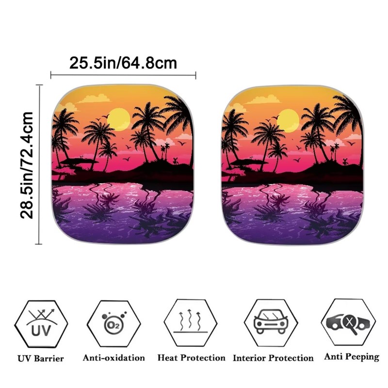 Coldinair Sunset Front Windshield Shade 2Pcs Sunshade for Car Windshield