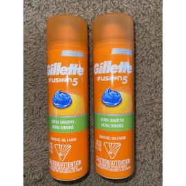 Gillette (2) Gillette Fusion 5 Ultra Sensitive Men’s Shaving Gel-7oz. Each