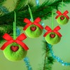 Chewarelly 6 Pack Lime Green Furry Christmas Ball Ornaments with