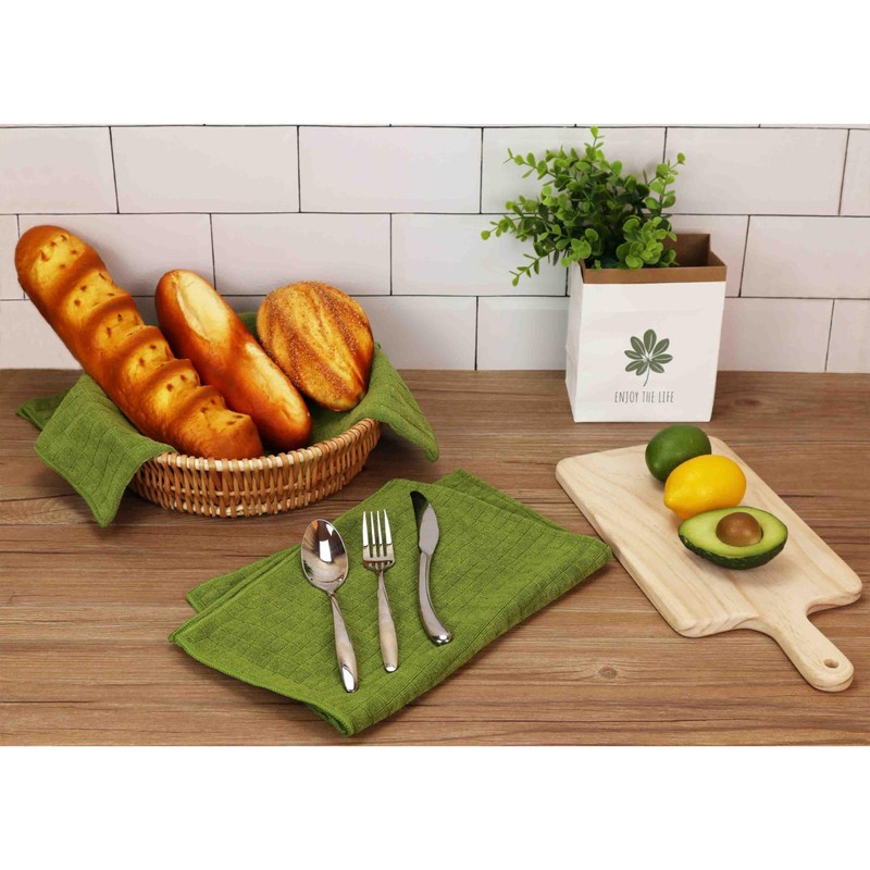 gryeer 8 Pack Tea Towels, 100% Microfibre, Soft, Super Absorbent
