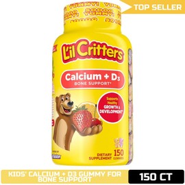 L'il Critters Kids' Bone Support Gummy Supplement, 3 Flavors.