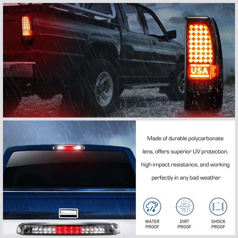 Gubebaili Tail Light + 3rd Brake Light Kit Fit for
