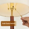 EMORLO Mid Century Modern Table Lamp, 22" Wood Pull Chain