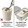 2 Pcs Stainless Steel Ice Cream Containers for Homemade, Reusable