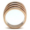 YourJewelleryBox Stainless Steel Rose Gold no Stone Open Dome Chunky