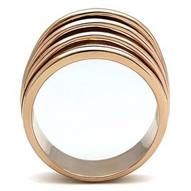 YourJewelleryBox Stainless Steel Rose Gold no Stone Open Dome Chunky Ring no Tarnish TK1414 J