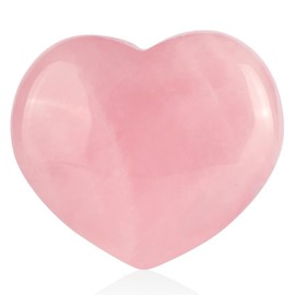 Artistone Rose Quartz Crystal Heart Worry Stone Hand Carved Pocket Healing Puff Heart Stone Chakra Reiki Balancing Set for Collection,Mental Healing(Gift Box)