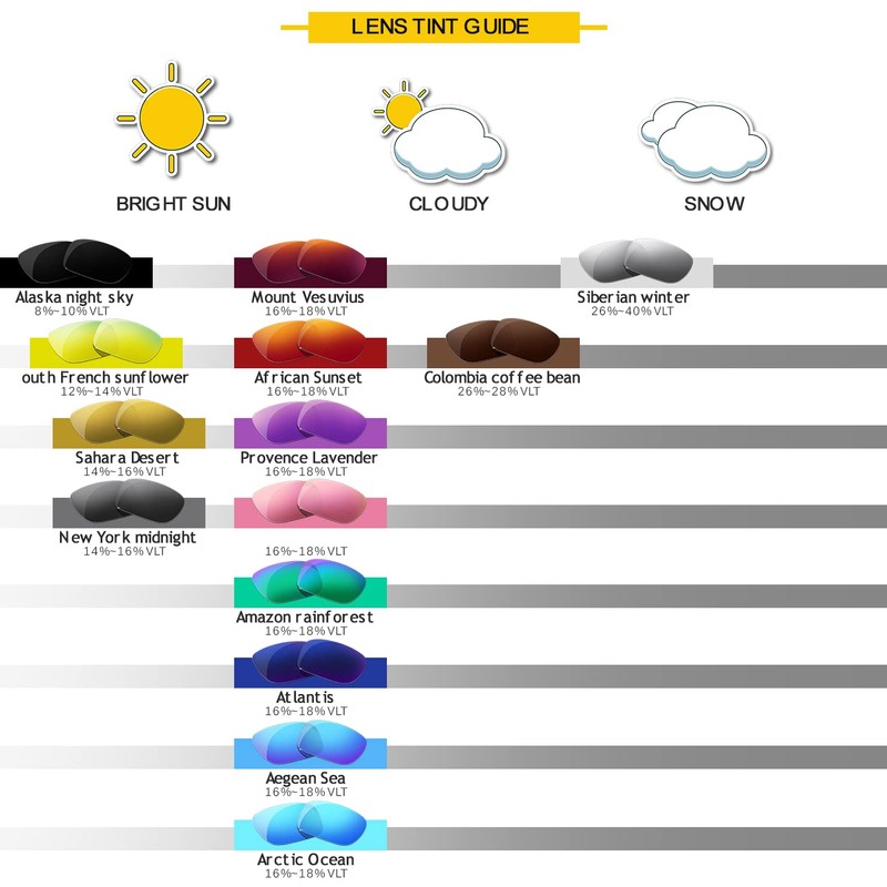 FOOUS Polarised Replacement Lenses for Oakley Holbrook Sunglasses - Various