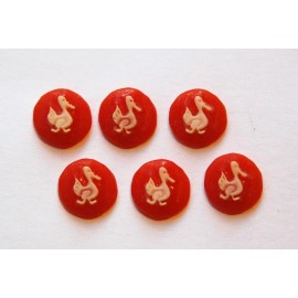 Yummy Treasures Acrylic Carnelian and Ivory Duck Cameo 10mm (6)