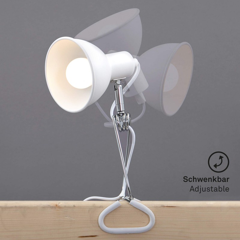 BRILONER - Desk Lamp with Cable Switch, Swivelling, E14 Socket,
