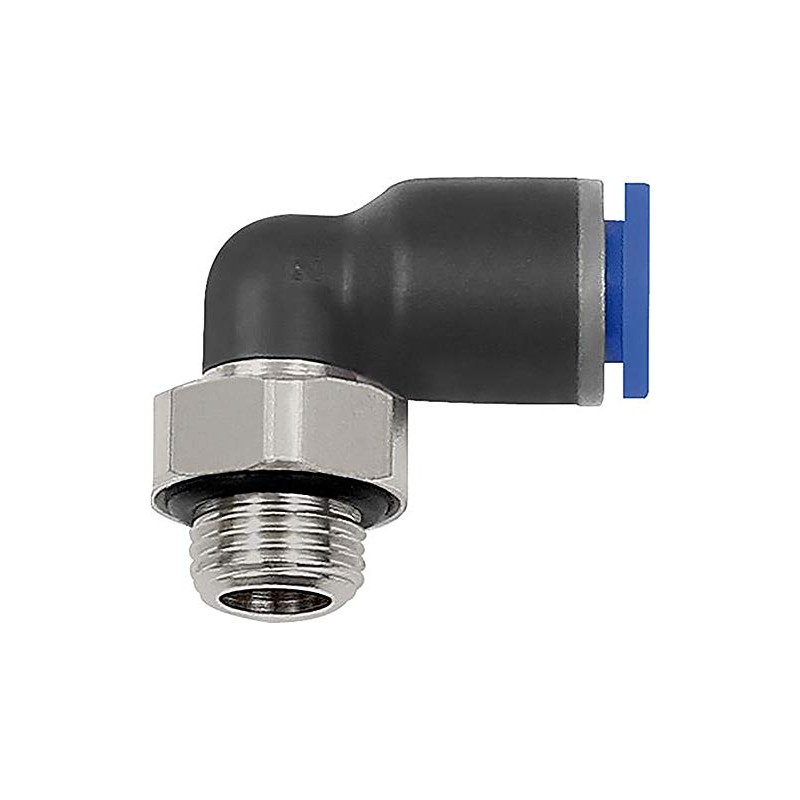 RIEGLER Blue Series 109260-125.005-6 L-Shaped Screw Fitting Rotatable M5 Outer