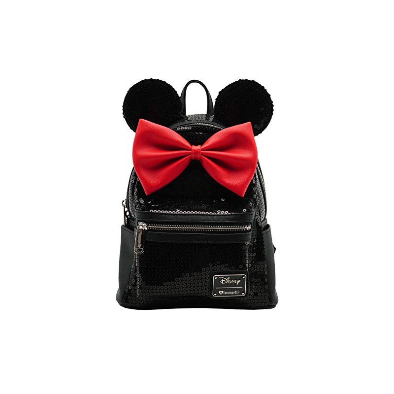 Minnie Sequin Mini Backpack Black-Red