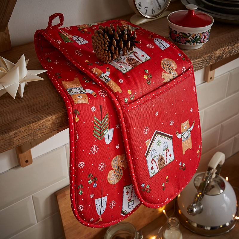 Ulster Weavers Double Oven Glove - Festive Friends - Christmas