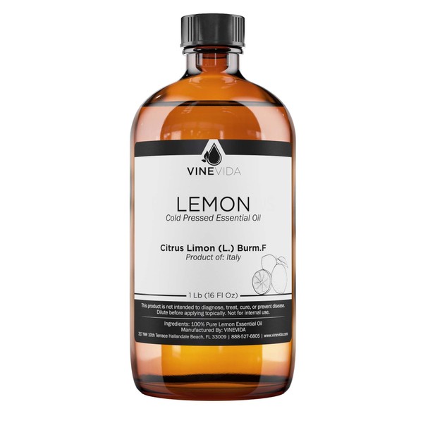 VINEVIDA VINEVIDA Lemon Essential Oil 16 oz - Undiluted for
