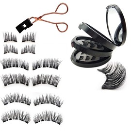 Vantisan Pestañas Magnéticas, Kit de Pestañas Magnéticas Reutilizables, 6 Pares de 3D Pestanas Magneticas Naturales con Aplicador Sin Pegamento, No Necesitan Pegamento,Varios Estilos