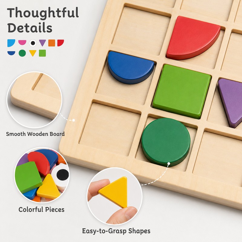 120-Piece Montessori-Inspired Matching Puzzle Set – Wooden Logic and Cognitive