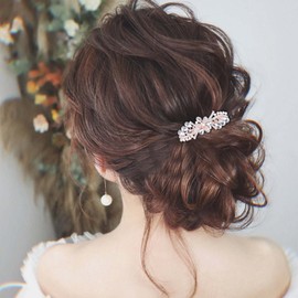 Inilbran Vintage Rhinestone Hair Clip Gold Crystal Hair Clips Vintage Crystal Hair Clips Head Clips Sparkle CZ Hair Clip Decorative Headwear Crystal Wedding Headwear for Women