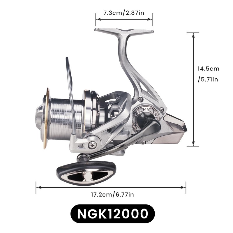 HAUT TON Spinning Reel 12000 Series Advanced Version,17+1BB Graphite Frame