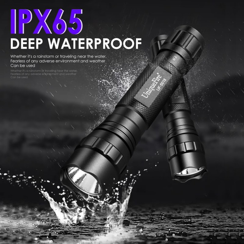 UniqueFire 501B 395nm UV Flashlight Blacklight Portable Black Light for