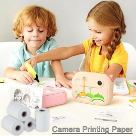 JHZXING 18 Rolls Thermal Paper Children's Camera, 57 mm x 30 mm Mini Printer Paper, EC Rolls Thermal Paper, Photo Printer, Thermal Paper, for Children's Instant Cameras, Mobile Mini Photo Printing