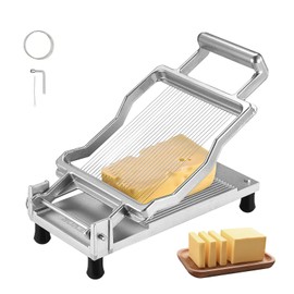 VEVOR Cheese Slicer, Butter Cutter with 0.2" Ultra-Thin Cheeser Butter Cutting Blade, Detachable Cheese Slicer Wire, Aluminum Alloy Commercial Cheese Cutter with 316 Stainless Steel Knife Wire