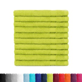 BaSaTex Terry Towelling Guest Towels 30 x 50 cm Set of 10 Guest Towels 100% Cotton Made in Green Colour: Apple Green