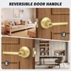 Gaurqiah Brushed Gold Keyed Entry Door Handle, Round Design Door