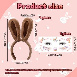 Scinzene Rabbit Ears Headband, Rabbit Ears Children, Easter Bunny Ears, Headband for Children, Adults, Easter, Cosplay, Carnaval, Hair Styling, Easter Gifts