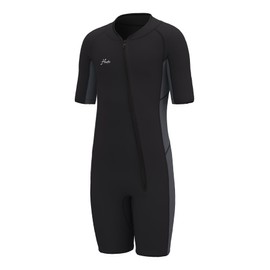 Hevto Kids Wetsuit for Boys Girls Toddler 2mm Neoprene Shorty Wetsuit Size 7 Child Front Zip Wet Suit Thermal Swimsuit Swimming in Cold Water (K3S-Gray, 7)