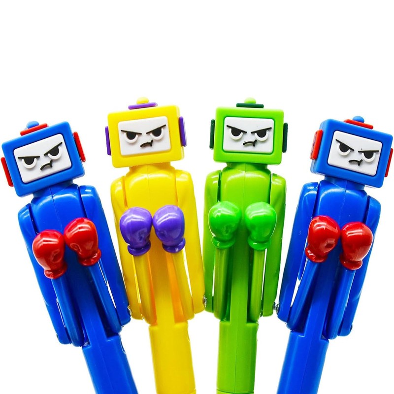 Maydahui 4-Piece Stylish Boxing Robot Ballpoint Pen, 0.04 inch (1.0