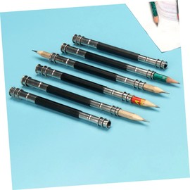 Operitacx Stainless Steel Pencil Lengthener Set 10pcs Pencil for Desk School Office Supplies