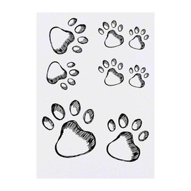 4 x 'Paw Prints' Temporary Tattoos - Water Resistant, Skin-Safe, Non-Toxic Transfers, Mixed Sizes (TO00012739)