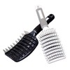 Cherbill Curved Rib Hair Brush for Volume & Massage Rib Comb (Black) 5ea