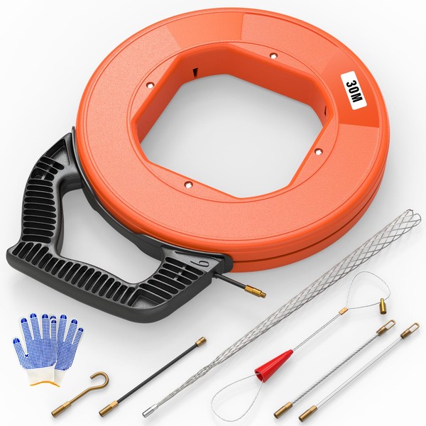 QCDENG 98FT x 4mm Electrical Fish Tape, Fish Tape Wire