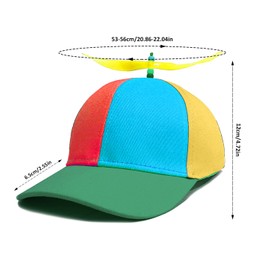 SSKHE Propeller Hat,Adults Funny Helicopter Fisherman Hat,Colorful Patchwork Rainbow Propeller Cap,Summer Sun Protection Sun Hat,Colorful Helicopter hat for Fancy Dress Party Gifts