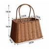 Plastic Imitation Rattan Basket Rustic Imitation Handwoven Picnic Basket Wtih