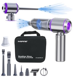 IYOFINE Vacuum/Air Duster 80,000RPM Super Power Mini Car Vacuum Cleaner 4-in-1 air Blower Gun Air Duster & Air Blower & Pump Hand Electric air Duster Handheld dust Blower Blower Cordless (Purple)